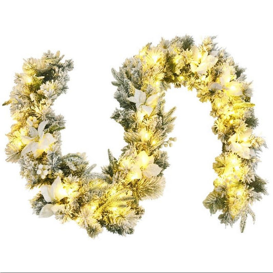 Christmas Rattan Garland LED Light Up Garland for Indoor Outdoor Garden Gate Home Decorations-Gold