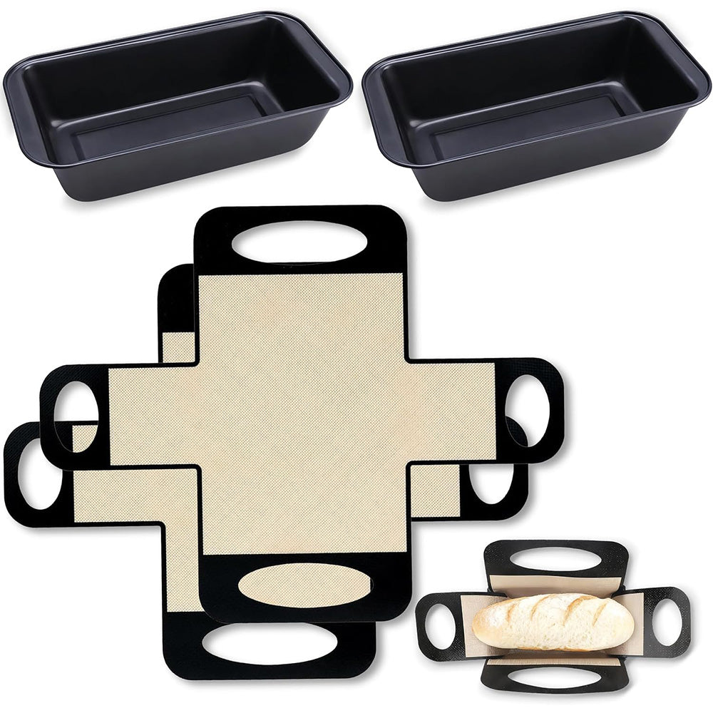 2 Silicone Baking Mats and 2 Carbon Steel Loaf Pans