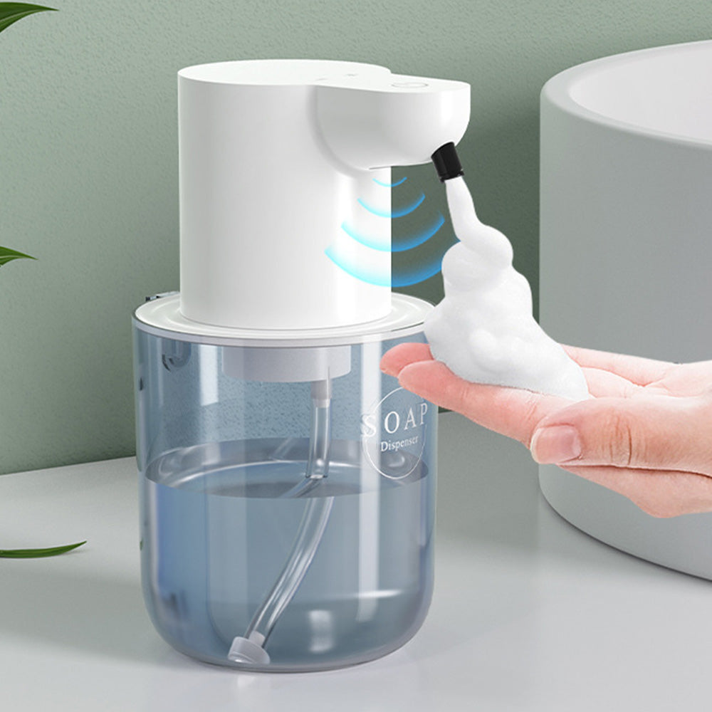 Touchless Automatic Electric Foaming Soap Dispenser 4-Level Adjustable Rechargeable Soap Dispenser White