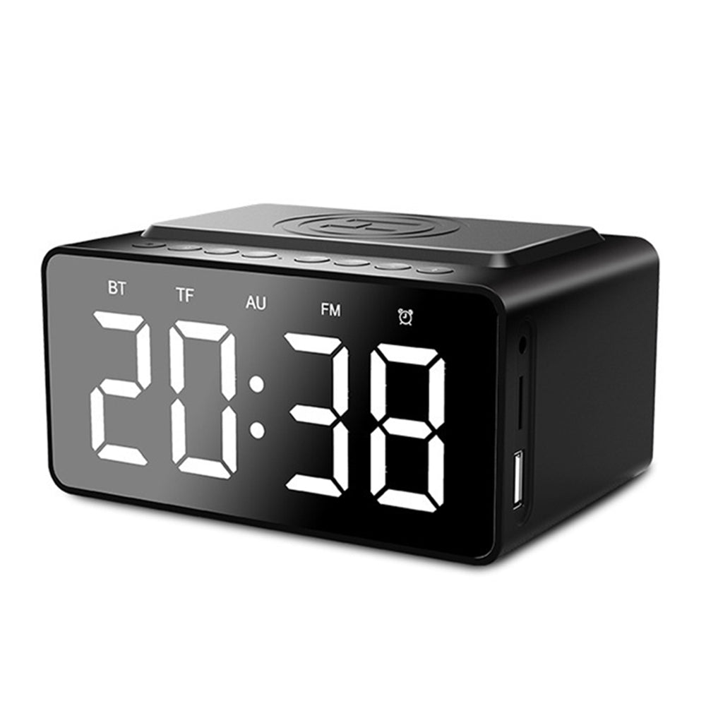 Wireless Charging Bluetooth Speaker with LED Digital Alarm Clock