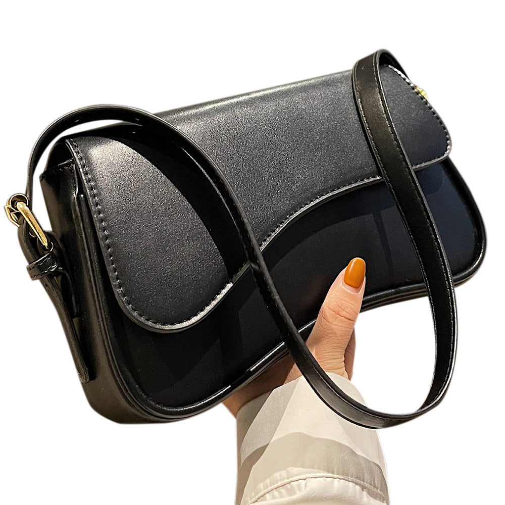 One Shoulder Bag For Women Trendy Underarm Bag Fashion Handbag-Black