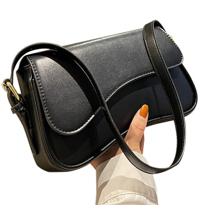 One Shoulder Bag For Women Trendy Underarm Bag Fashion Handbag-Black