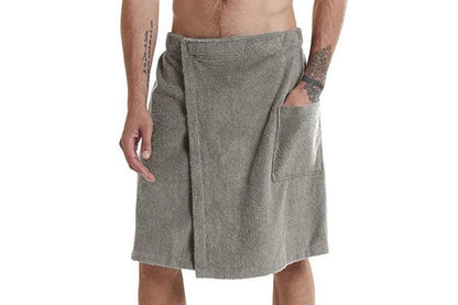 Men's Soft Bathrobe Beach Towel-Gray
