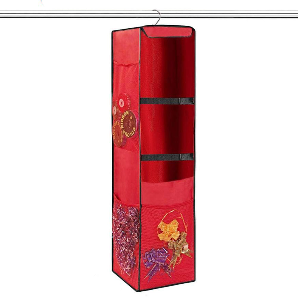 Hanging Christmas Storage Bag Xmas Wrapping Paper Organizer