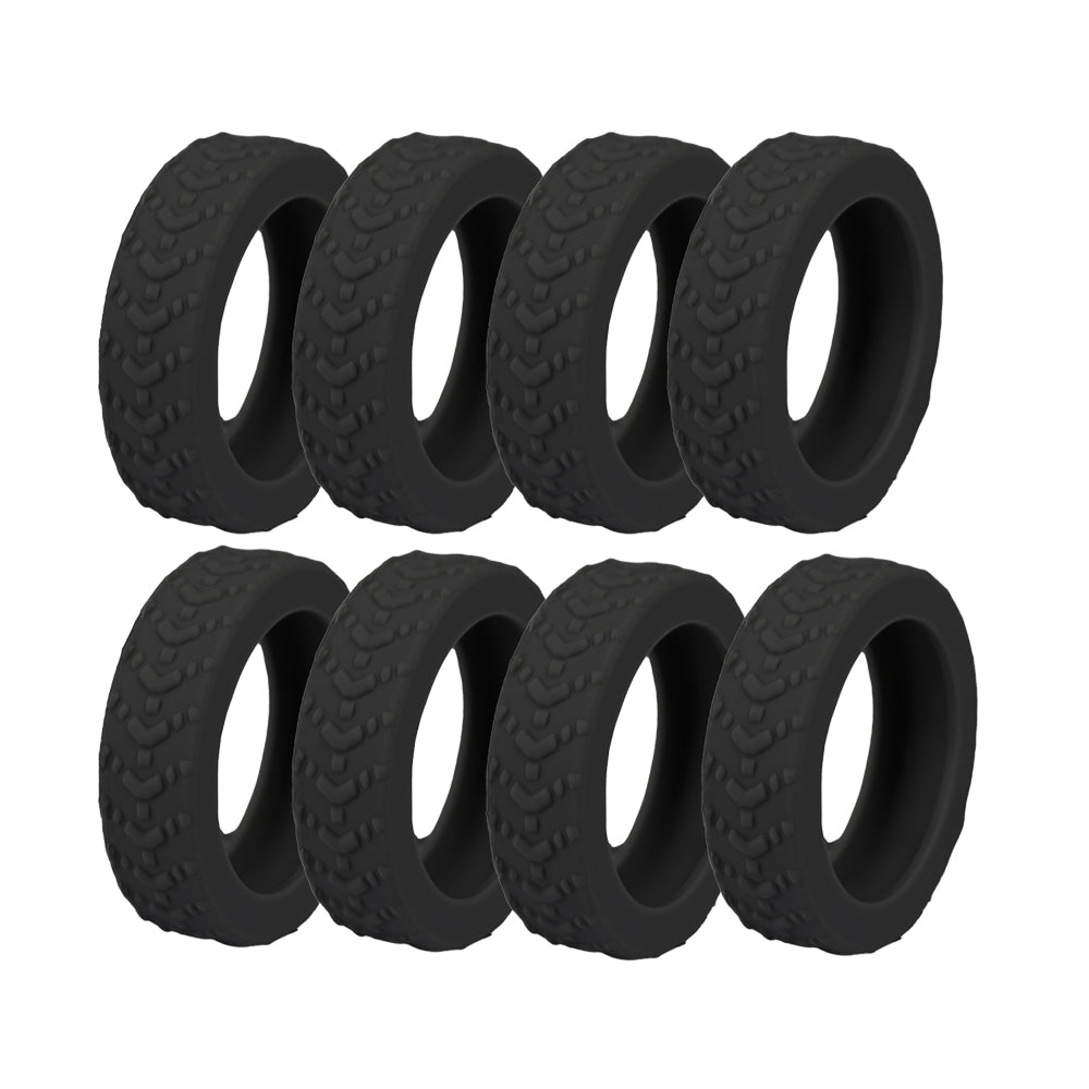 Set of 8Pcs Luggage Wheel Covers Silicone Suitcase Wheel Protectors Black