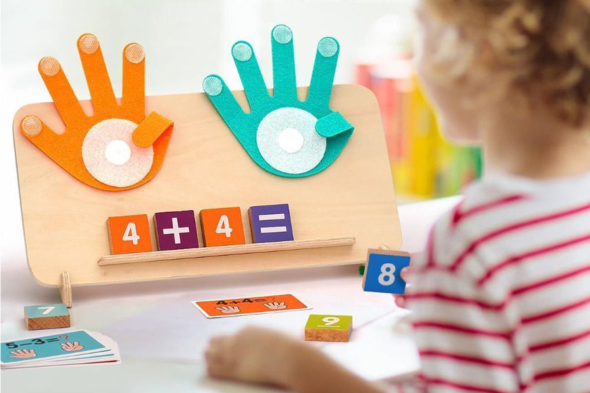 2Pcs Wooden Educational Math Manipulatives Montessori Toys For Kids Math Game Number Blocks