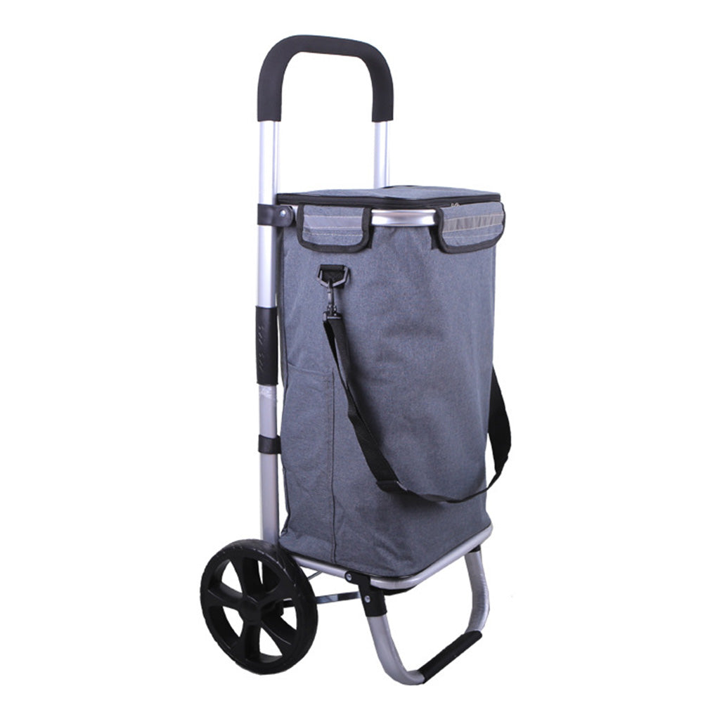 Folding Shopping Cart with Oxford Bag-Grey