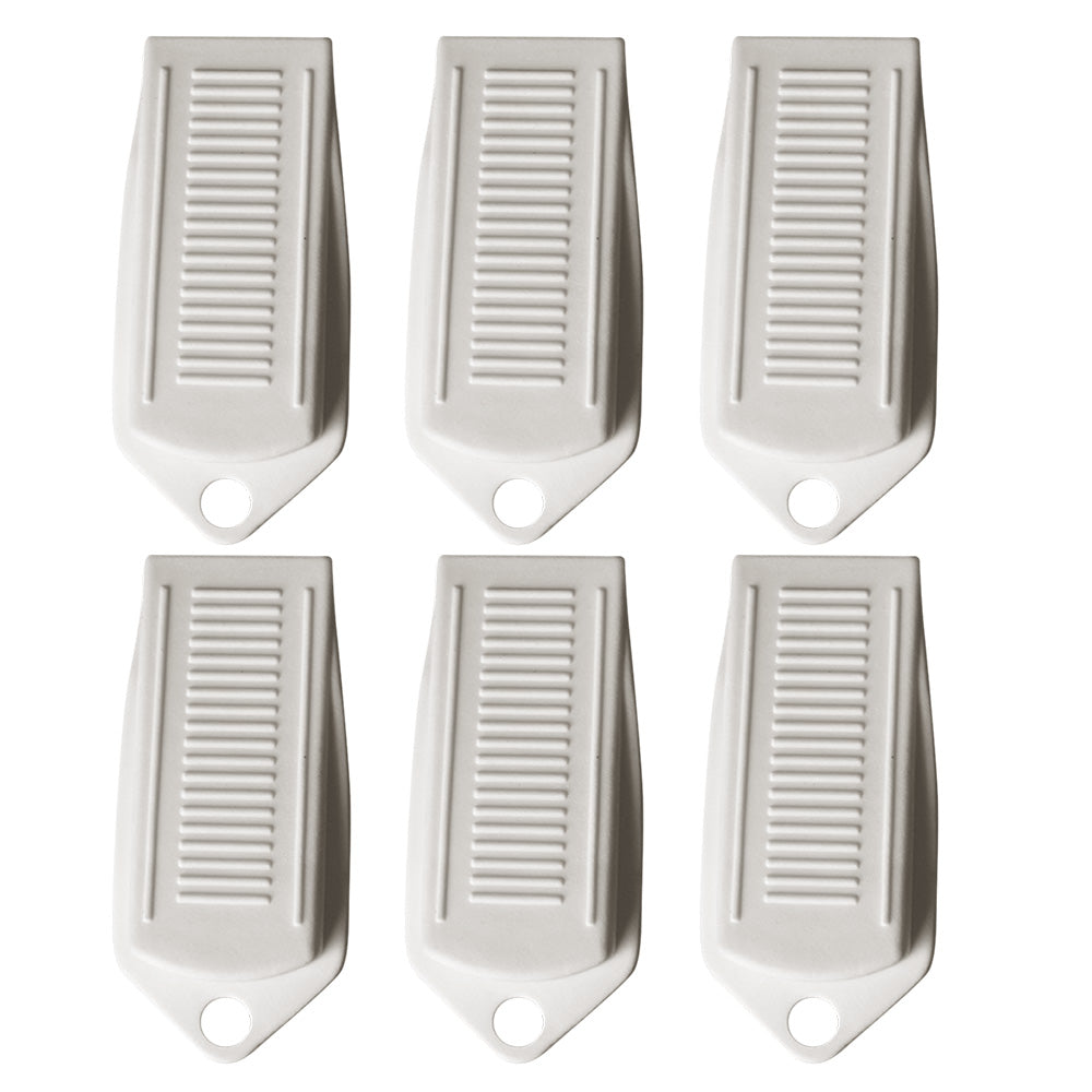 6PCS Door Wedge Stopper Rubber Grip Security Door Stoppers Wall Protector For Home-White