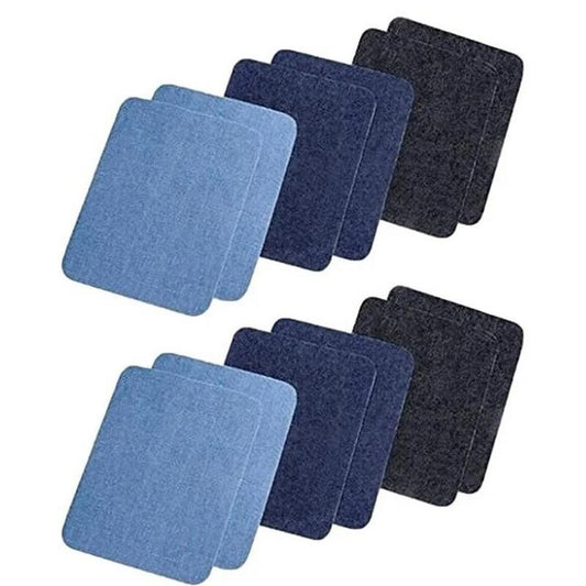 12Pcs Iron-on Patches Kits Denim Patches for Jeans Clothing Repair and Decoration