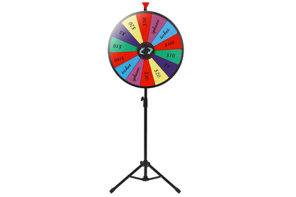 50cm Prize Wheel with Folding Tripod Stand 12 Slots Tabletop Spinning Whee