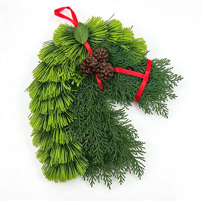 Christmas Horse Head Wreath Artificial Pine Pinecone Door Decor 30x40cm