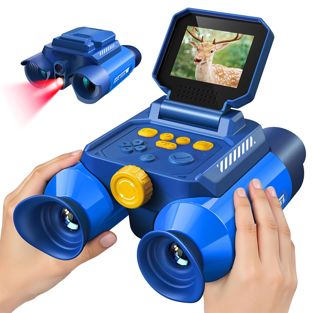 Digital Binoculars with Night Vision and 10X Optical Zoom - Blue