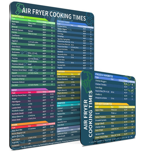 2Pcs Air Fryer Magnetic Cheat Sheet Set Air Fryer Accessories Cookbook