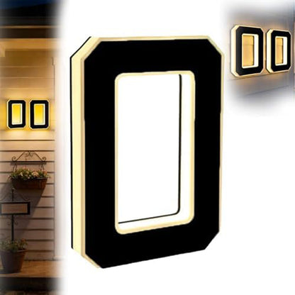 Solar Illuminated Address Sign with Light -Number 0