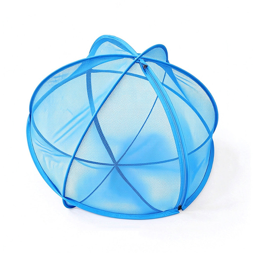 Foldable Pop Up Mesh Pet Playpen Tent with Zipper for Cats  - Blue