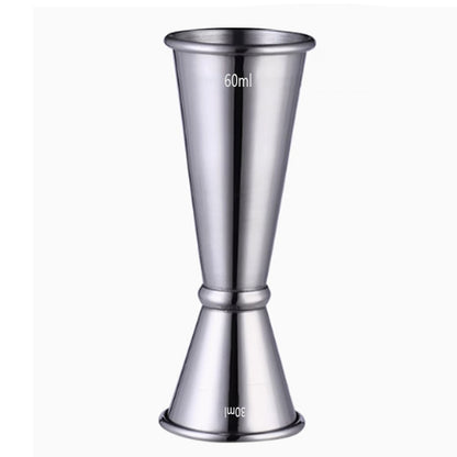 Stainless Steel Double Jigger Cocktail Bar Measuring Cup - Silver