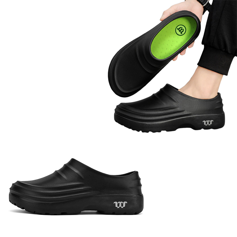 Chef Shoes Non Slip Kitchen Work Clogs Wear Resistant Chef Clogs Black