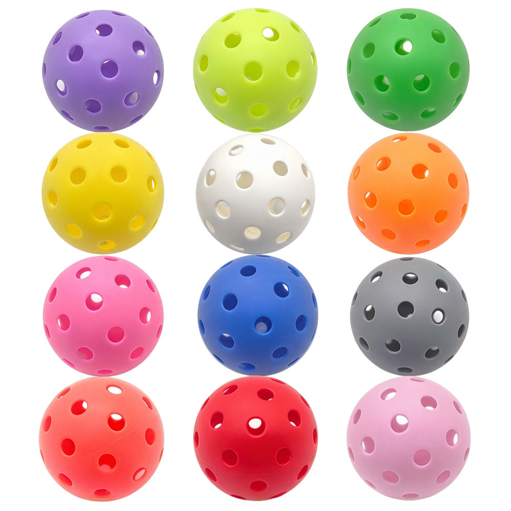 12 Pack Pickleball Balls Durable Hollow Perforated Pickle Balls for Outdoor Indoor Play