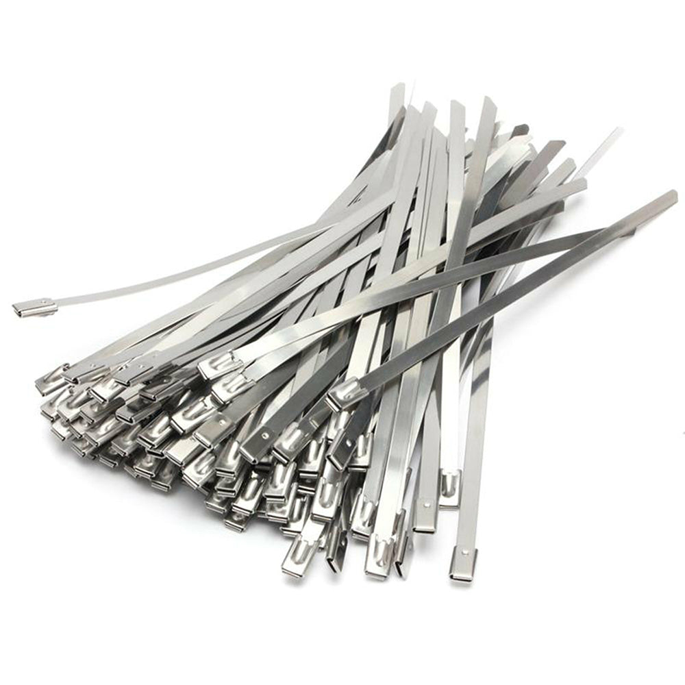 100 Piece 304 Stainless Steel Self-Locking Cable Ties 0.46 cm Wide 15cm