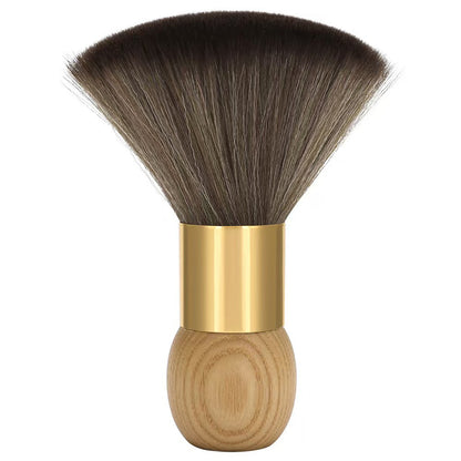 Soft Hair Sweeper Brush with Storage Case Neck Duster Brush - Gold