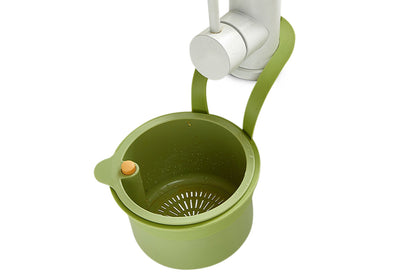 Sink Strainer Basket Faucet Hanging Kitchen Sink Stopper for Fruit Vegetable-Green