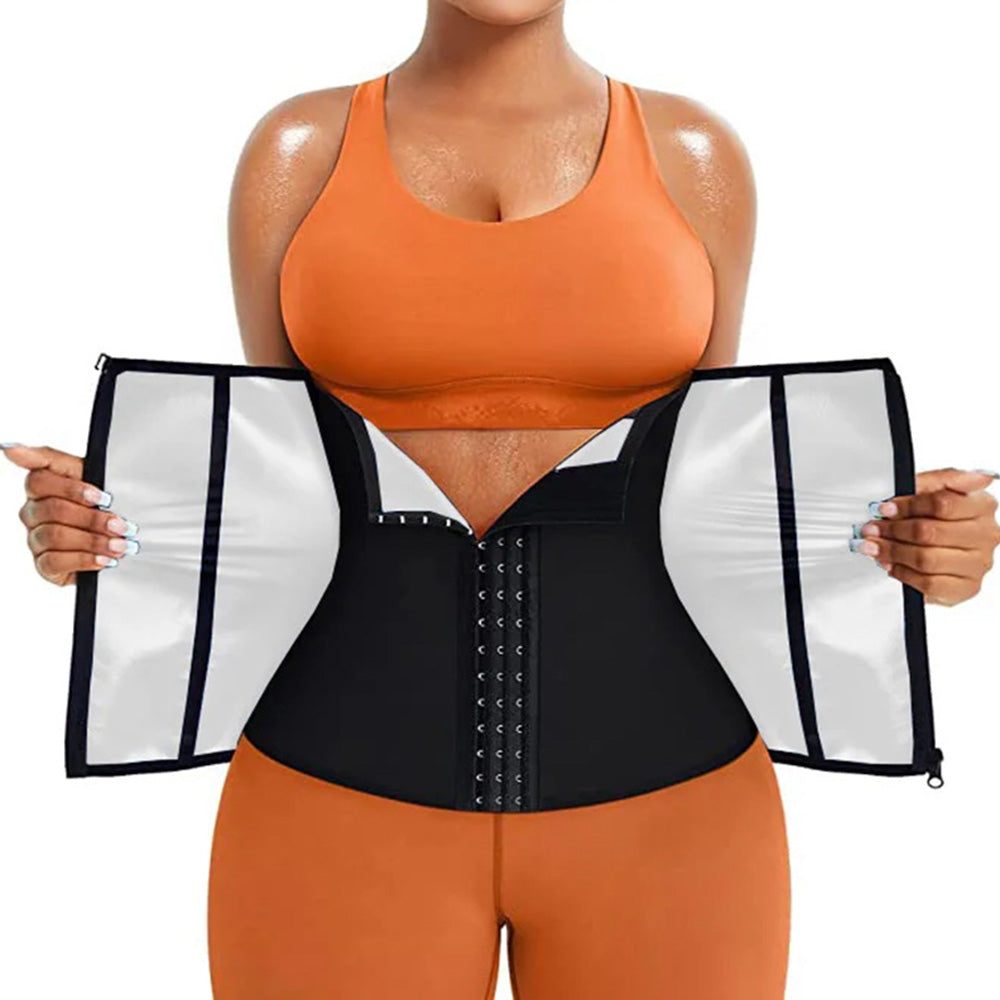 Sweat Belt for Fitness Slimming Training Waist Wrap Silver