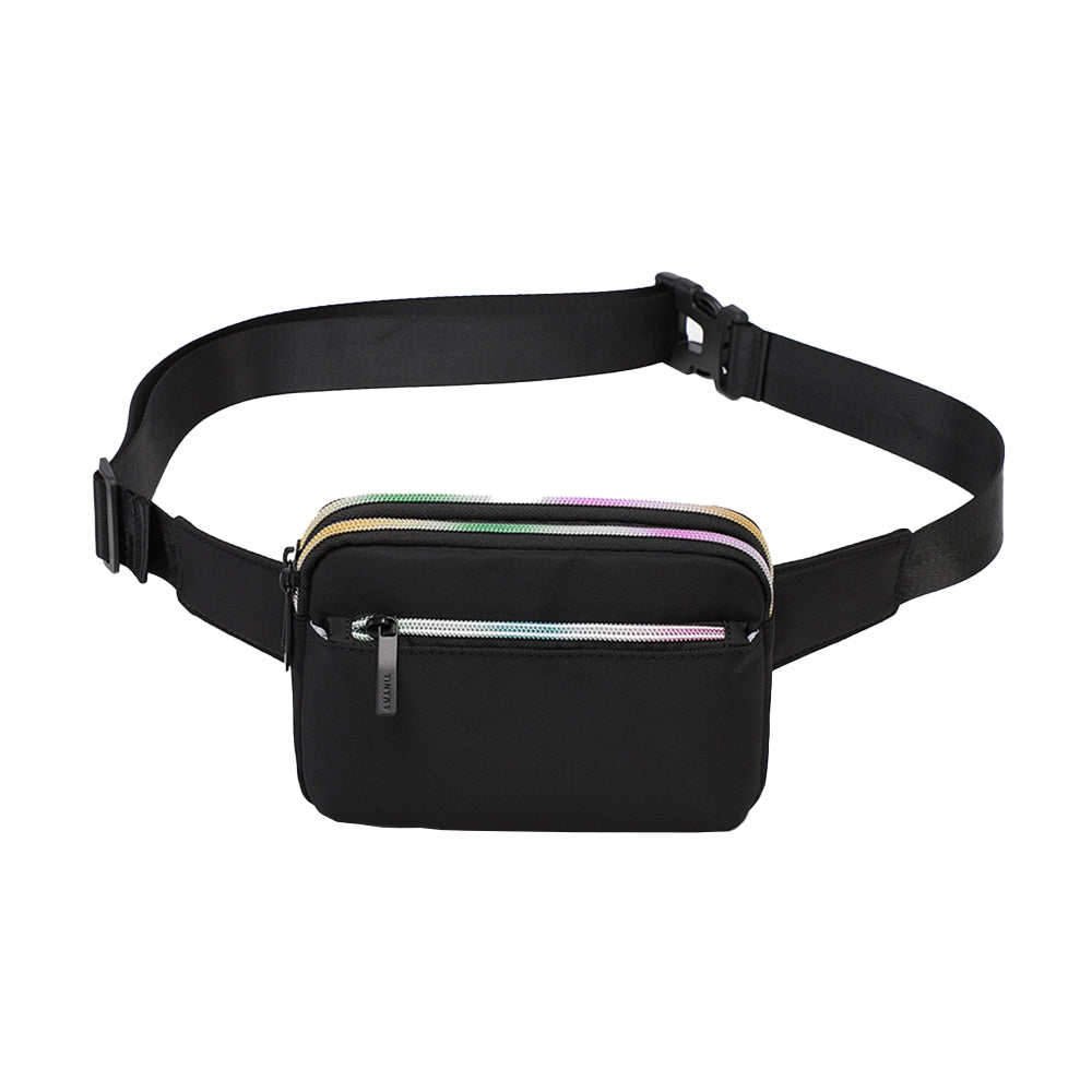Chest Waist Packs Fanny Pack Waist Belt Bag for Women and Men Mixcolor Black