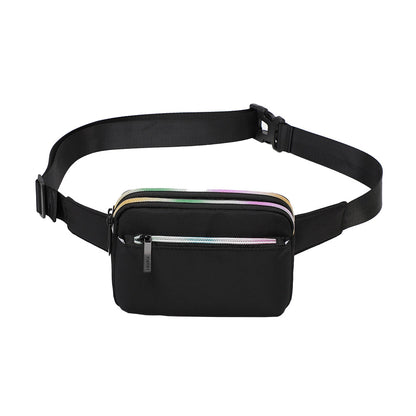 Chest Waist Packs Fanny Pack Waist Belt Bag for Women and Men Mixcolor Black