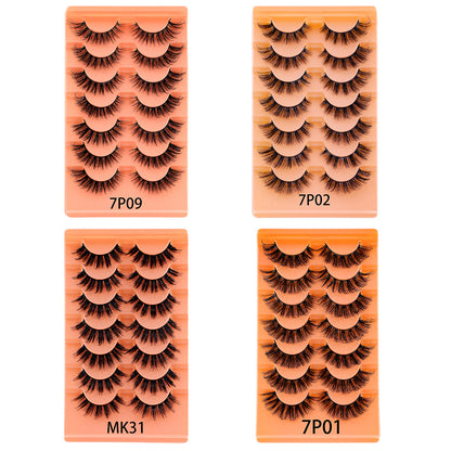 28 Pairs Lashes Full Volume False Eyelashes Synthetic Fibers Eyelashes Natural Look Cat Eye