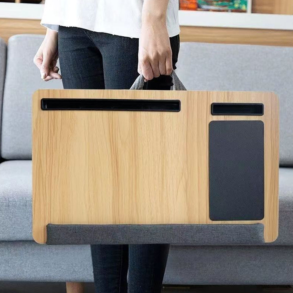 Laptop Desk with Built in Mouse Pad Wrist Pad Laptop Stand with Tablet/Phone Holder Brown