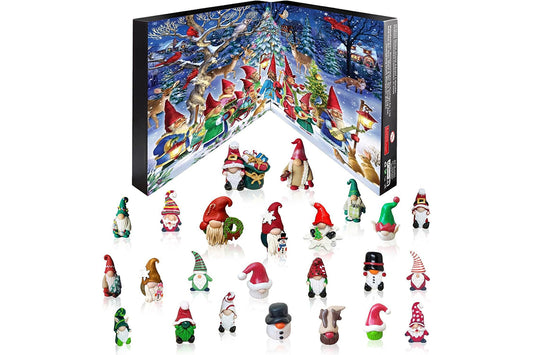 2025 Christmas Gnome Advent Calendar with 24 Collectible Resin Gnome Dolls