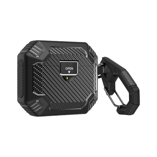 For Airpods Pro2nd Generation Magnetic Switch Case Shockproof Rugged Protective Cover with Keychain Black