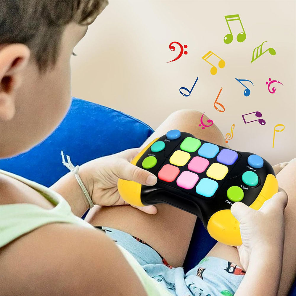 Fast Push RGB Game Toy Handle Electronic Brain and Memory Game Pad for Kids Teens Yellow