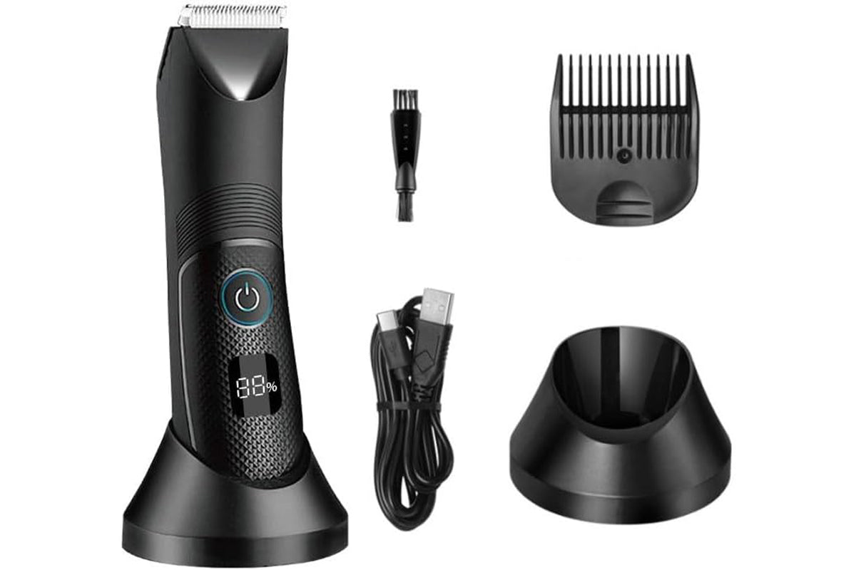 Electric Body Hair Trimmer with Light Wet Dry Shaver Groomer for Legs Chest Hair