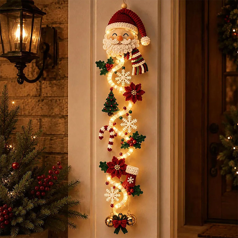 Glowing Christmas Door Hanger DIY Christmas Door Decor For Adults - Santa