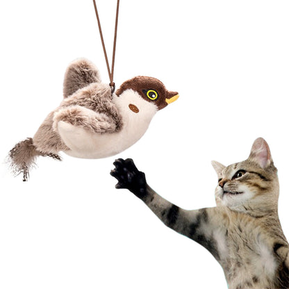 Interactive Cat Toy With Chirping Bird Electronic Flying Bird Shaped Cat Toy
