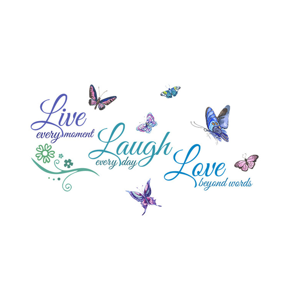 Colorful Live Love Laugh Wall Sticker Motivational Wall Decals -Blue