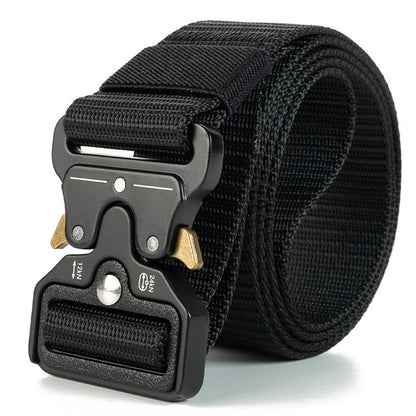 Nylon Tactical Belt Quick-Release for Outdoor Work Daily-Black