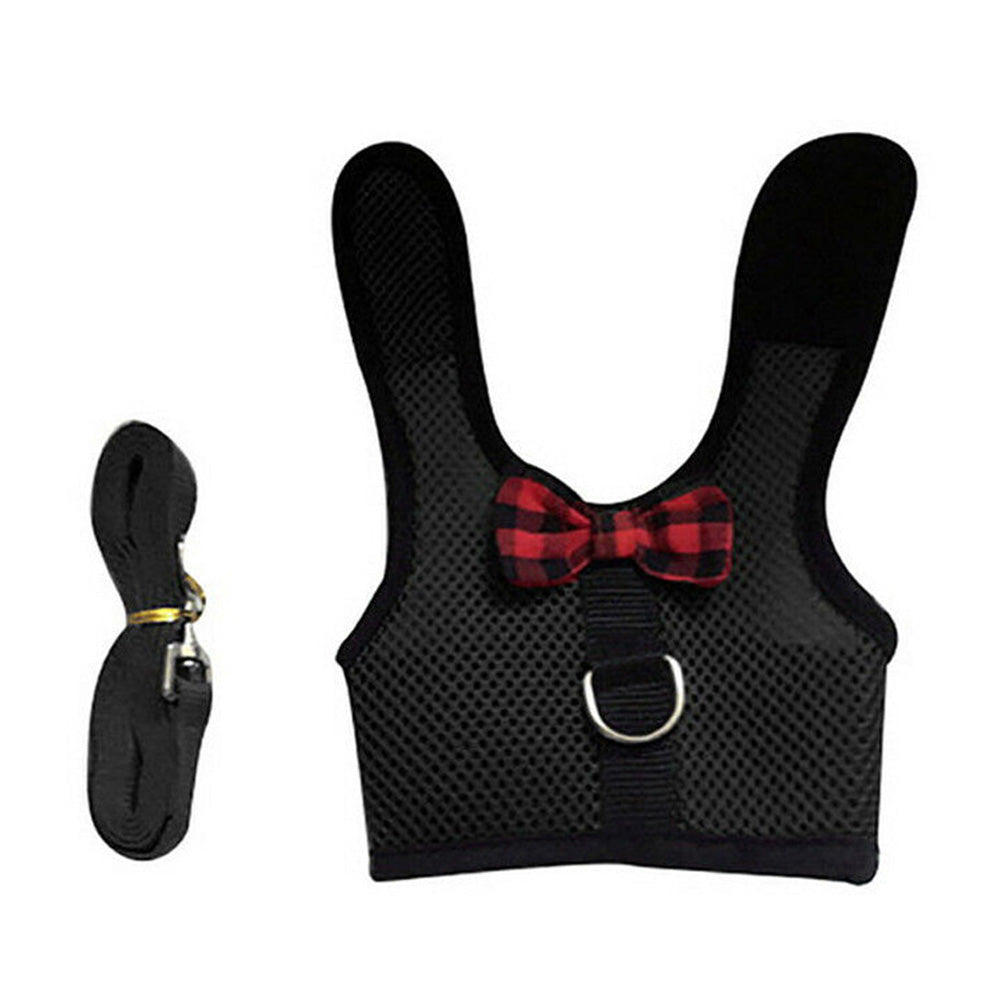 Rabbit Harness and Leash Set for Bunny-Black