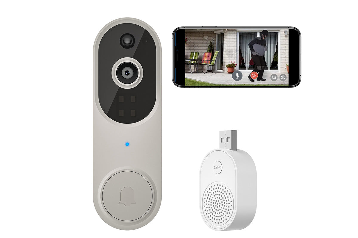 Smart Video Doorbell Camera Wireless Cam with Night Vision-Black