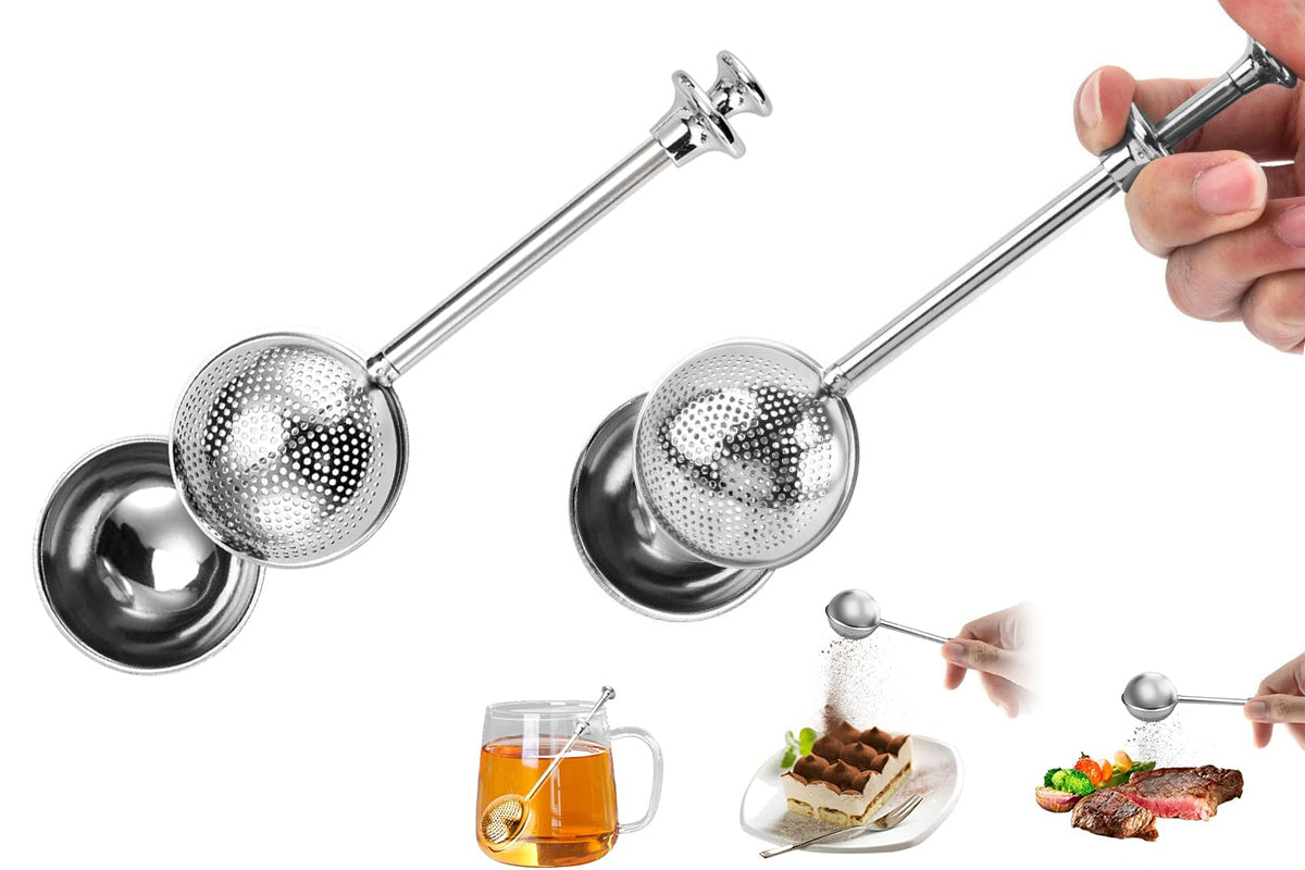2Pcs Stainless Steel Tea Infuser Fine Mesh Tea Ball for Loose Leaf Tea Spices Seasonings