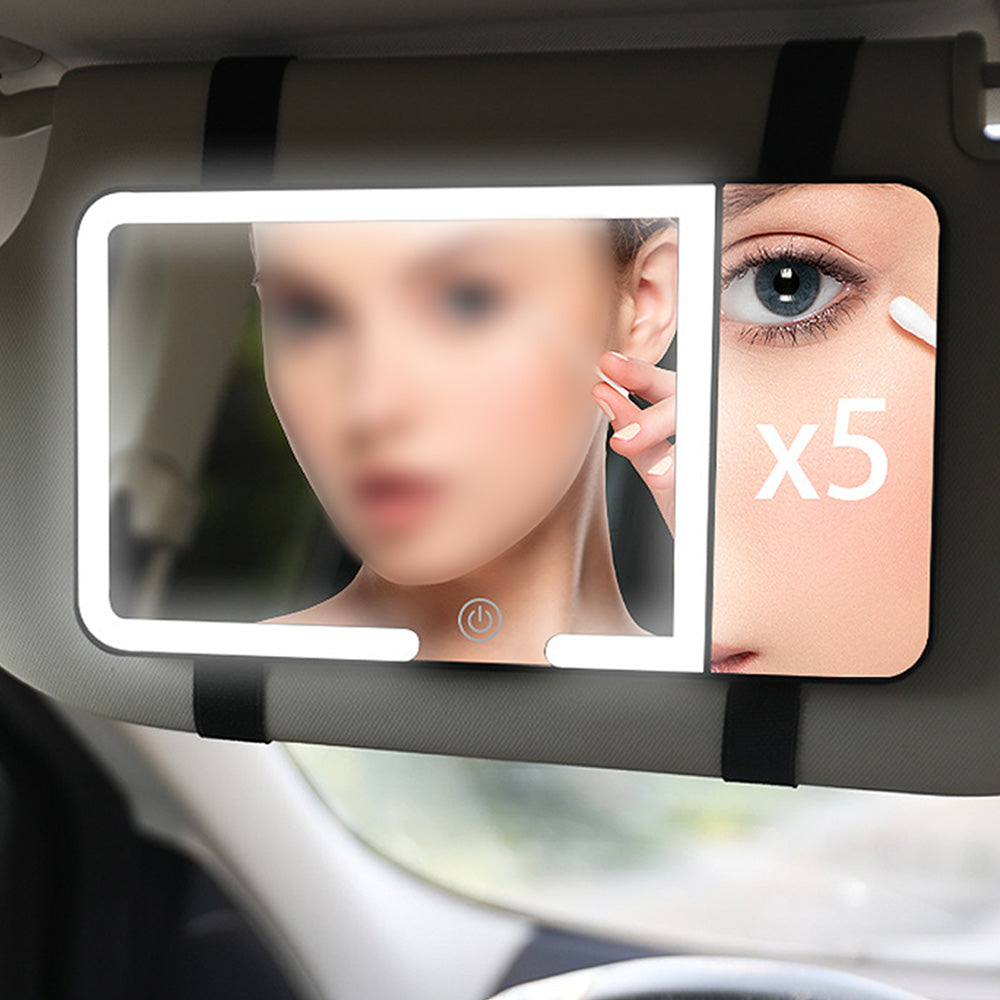 2Pcs Car Sun Visor Vanity Mirror with Lights 5X Magnification Makeup Mirror for SUV Truck