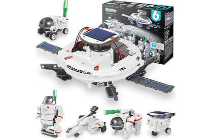 6-in-1 Solar Robot Science Kits Solar Robot Kit STEM Toys for Gift-White