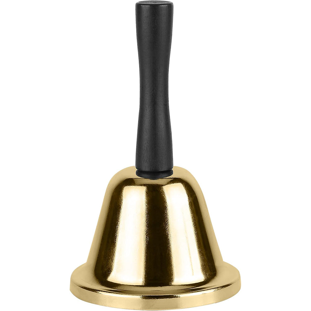 Metal Hand Bell Dinner Bell for Home School-Gold