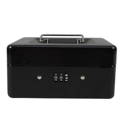 Lockable Cash Box Deposit Petty Cash Money Box with Code Lock Security Safe-Black