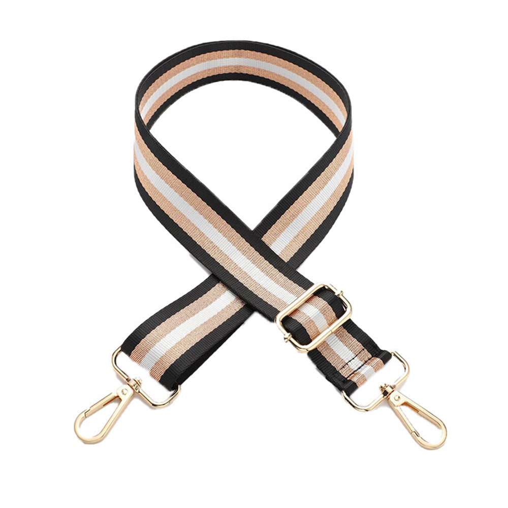 Adjustable Canvas Bag Strap with Metal Buckle for Crossbody Bags Black