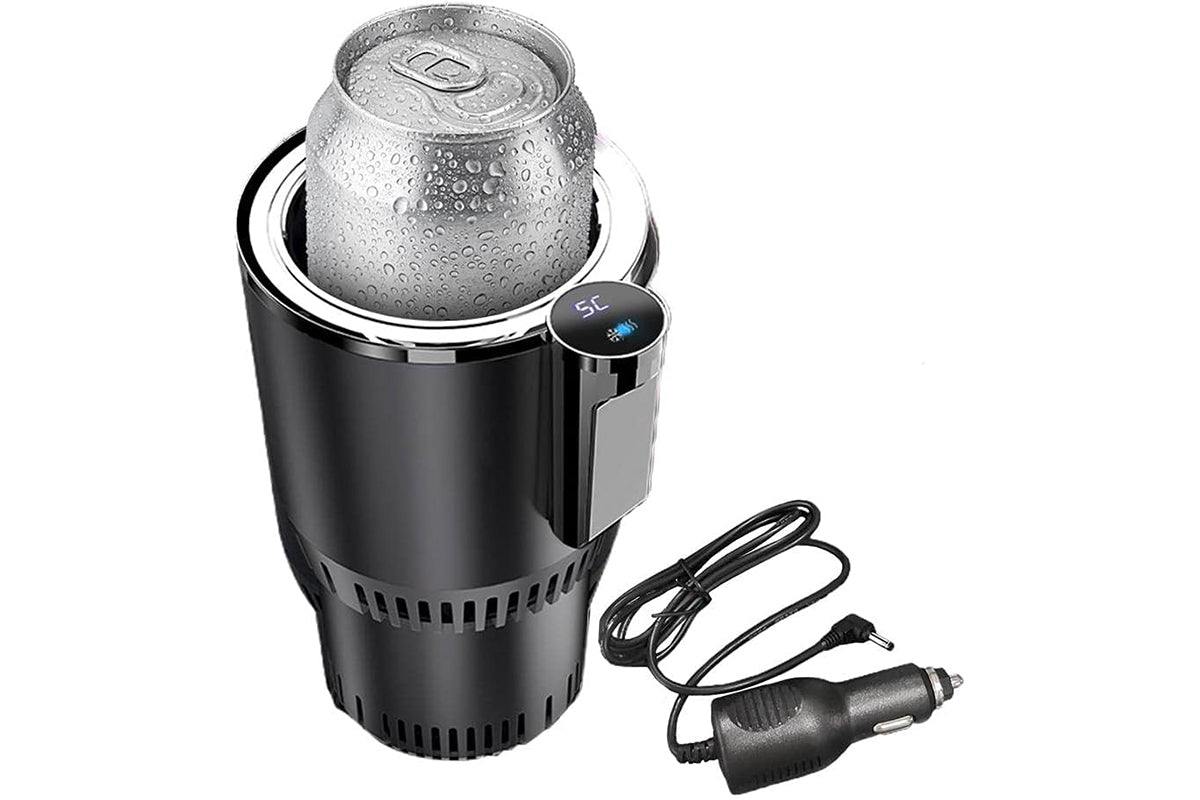2 in 1 Car Cup Warmer Cooler Smart Car Mug Holder Auto Car Cooling and Heating Cup with LED Temperature Display Car Refrigerator-Black