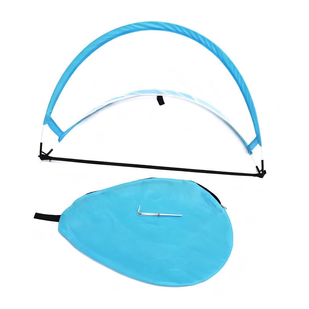 Portable Pop-Up Soccer Goal Set with 3 Ground Pegs and Carry Storage Bag Blue