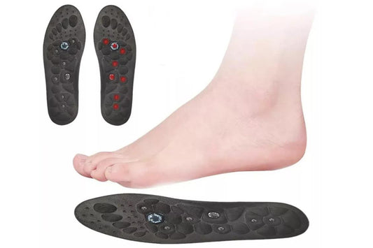 1 Pair of Acupressure Insoles  Massage Orthopedic Insoles for Women Men Shoe-pad Foot Therapy-Black