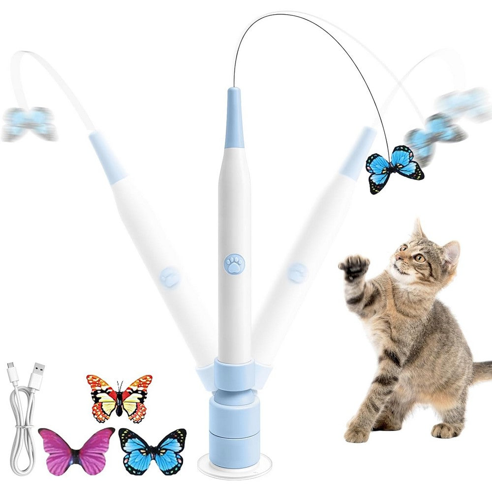 Interactive Cat Toys Electric Cat Teaser with 360-degree Spinning Butterfly